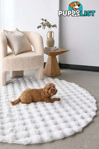 Bubble White Round - Machine Washable Rug 150X150CM  - BUB-WHITE-150X150