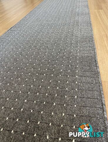 Roma Dots Dark Grey Hallway Runner 80CM Wide 6M  - Stanford Lead Sugar 80cm