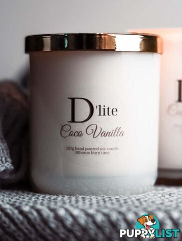 D'Lite  Coco Vanilla Soy Candle - shop stock