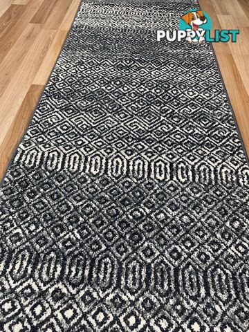 Seville Black White Hallway Runner 80CM Wide 5M  - AXON-E614633-574-Runner