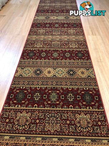 Afghan Red Hallway Runner 80CM Wide 5.5M  - Afghan 135 Red