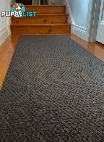 Phoenix Charcoal Hall Runner 80cm Wide Non Slip Backing 12M  - TANGO - GREY CHARCOAL