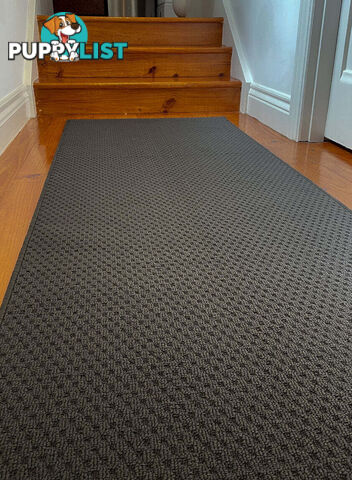 Phoenix Charcoal Hall Runner 80cm Wide Non Slip Backing 12.5M  - TANGO - GREY CHARCOAL