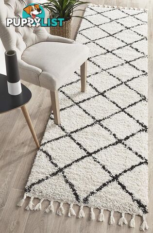 Saffron 22 White Runner Rug 400X80CM  - SAF-22-WHT-400X80