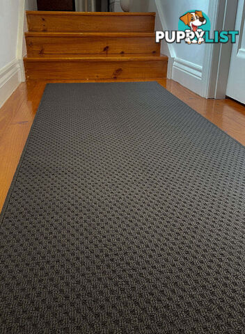 Phoenix Charcoal Hall Runner 80cm Wide Non Slip Backing 10.5M  - TANGO - GREY CHARCOAL