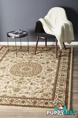 Medallion Rug Ivory with Ivory Border 330x240cm  - SYD-9-II-330X240