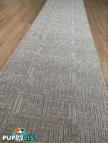 Roma Squares Mocha Hallway Runner 80CM Wide 8M  - POLAR MOCHA CREAM 80CM