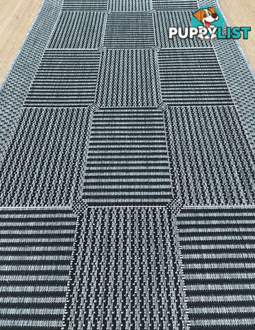 Suva Squares Black Grey 22 212 Hallway Runner Non Slip 16M  - Suva Black Grey 22/212