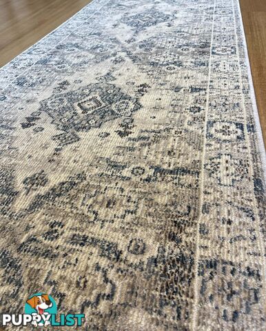 Serena Blue Grey Hallway Runner 80CM Wide 2.5m 