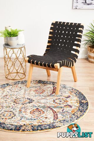 Evoke Peacock Ivory Transitional Round Rug 150X150CM  - EVO-255-IVO-150X150