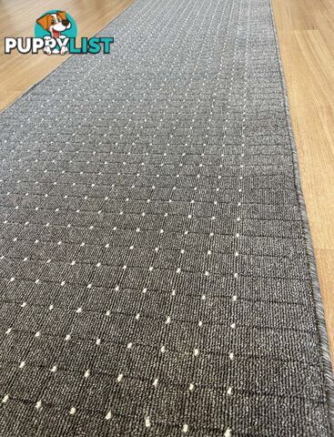 Roma Dots Dark Grey Hallway Runner 80CM Wide 15.5M  - Stanford Lead Sugar