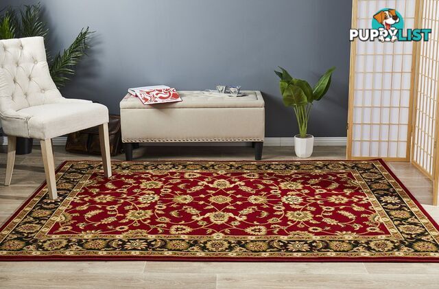 Classic Rug Red with Black Border 230x160cm  - SYD-1-RB-230X160