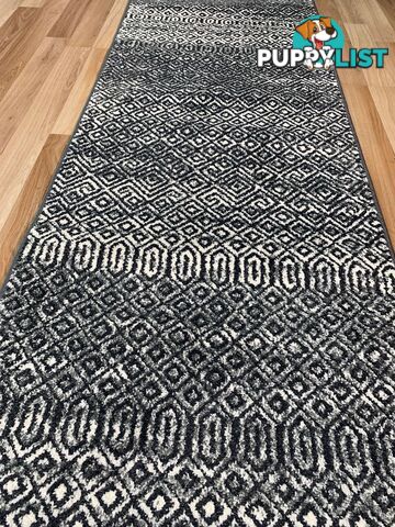 Seville Black White Hallway Runner 80CM Wide 3.5M  - AXON-E614633-574-Runner