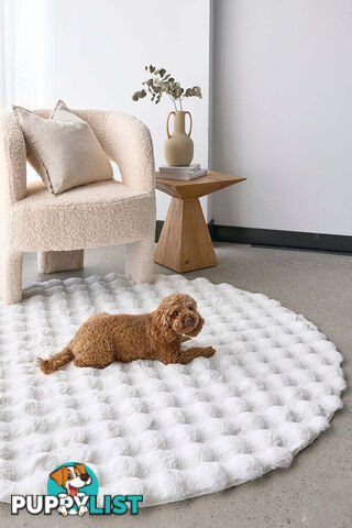 Bubble White Round - Machine Washable Rug 200X200CM  - BUB-WHITE-200X200