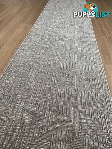 Roma Squares Mocha Hallway Runner 67CM Wide 12M  - POLAR MOCHA CREAM 67CM