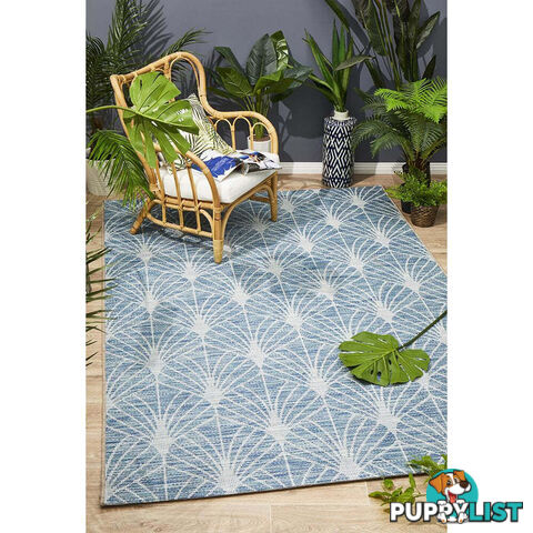 Terrace Fern Trellis Rug Blue 290X200CM  - TER-5502-BLU-290X200