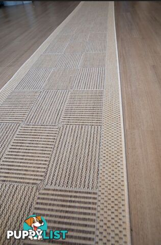 Suva Coffee Natural Squares 22 721 Hallway Runner Non Slip 14M  - 22 721 CN