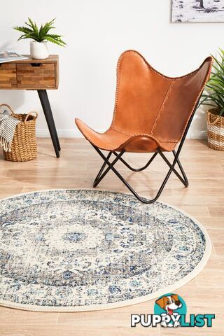 Evoke Mist White Transitional Round Rug 150X150CM  - EVO-251-WHI-150X150