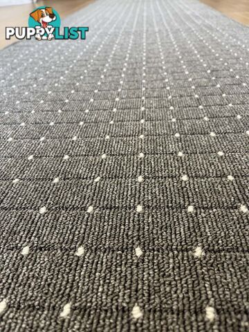 Roma Dots Dark Grey Hallway Runner 67CM Wide 1M  - Stanford Lead Sugar 67cm