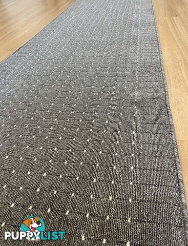 Roma Dots Dark Grey Hallway Runner 80CM Wide 9M  - Stanford Lead Sugar 80cm