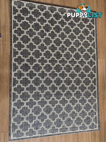 Moroccan Silver Ivory Flat Weave Non Slip Rug 200x290CM  - C2534-SILVGRYIVORY