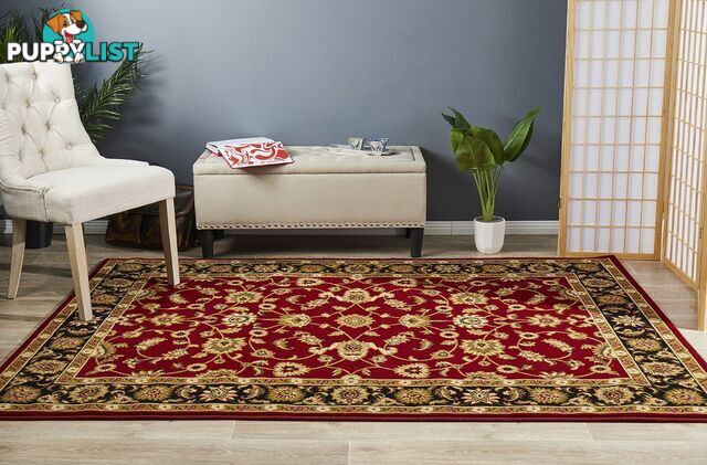 Classic Rug Red with Black Border 290x200cm  - SYD-1-RB-290X200