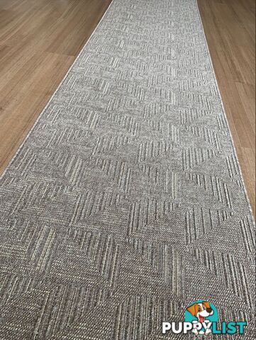 Roma Squares Mocha Hallway Runner 80CM Wide 12M  - POLAR MOCHA CREAM 80CM