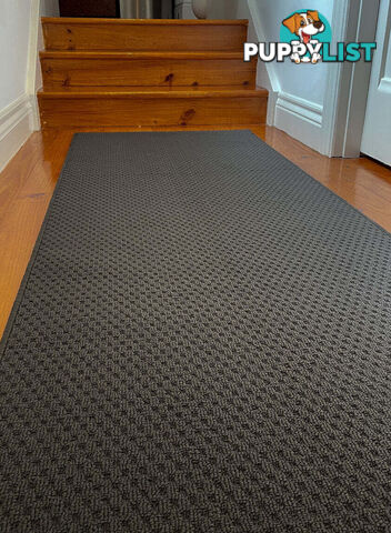 Phoenix Charcoal Hall Runner 80cm Wide Non Slip Backing 7.5M  - TANGO - GREY CHARCOAL