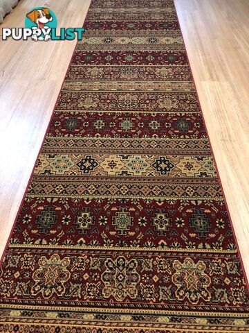 Afghan Red Hallway Runner 80CM Wide 2.5M  - Afghan 135 Red