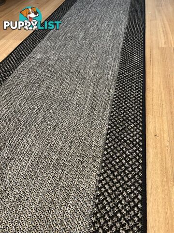 Chino 1584 Grey Black Hallway Runner Non-Slip 80CM wide 7M 