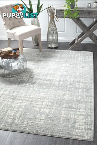 Mirage Ashley Abstract Modern Silver Grey Rug 300X80CM  - MIR-354-SIL-300X80