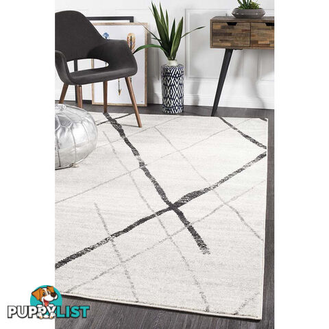 Oasis Noah White Grey Contemporary Rug 330X240cm  - OAS-452-GREY-330X240