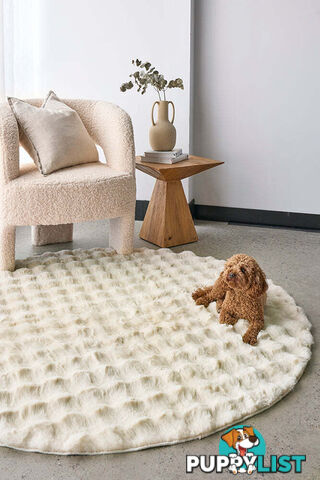 Bubble Natural Round - Machine Washable Rug 150X150CM  - BUB-NATURAL-150X150