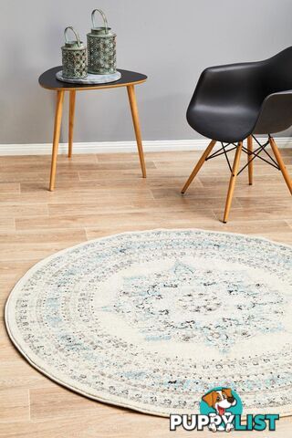 Century 922 White Round Rug 200X200CM  - CEN-922-WHT-200X200