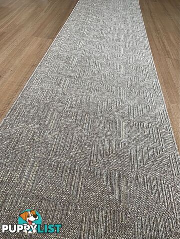 Roma Squares Mocha Hallway Runner 80CM Wide 5.5M  - POLAR MOCHA CREAM 80CM