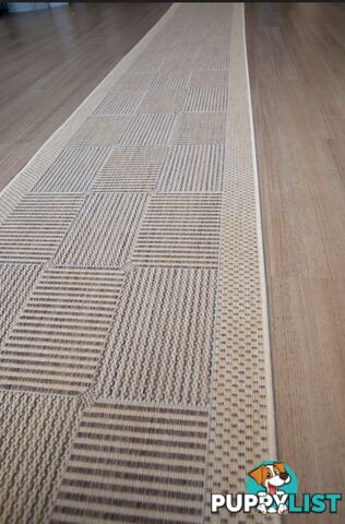 Suva Coffee Natural Squares 22 721 Hallway Runner Non Slip 17M  - 22 721 CN