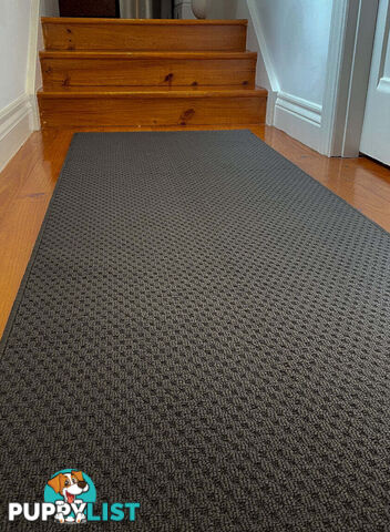 Phoenix Charcoal Hall Runner 80cm Wide Non Slip Backing 2M  - TANGO - GREY CHARCOAL