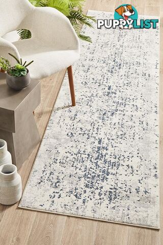 Kendra Farah Distressed Contemporary Runner Rug 300X80CM  - KEN-1732-WHI-300X80