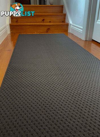 Phoenix Charcoal Hall Runner 80cm Wide Non Slip Backing 9M  - TANGO - GREY CHARCOAL