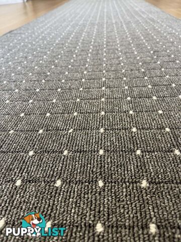 Roma Dots Dark Grey Hallway Runner 67CM Wide 14.5M 