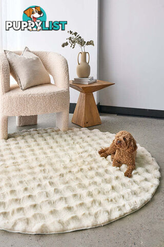 Bubble Natural Round - Machine Washable Rug 200X200CM  - BUB-NATURAL-200X200