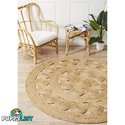 Natural Daisy Jute Rug 200x200cm  - ATR-PIL-NAT-200X200