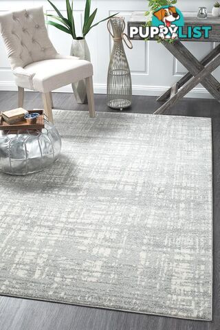 Mirage Ashley Abstract Modern Silver Grey Rug 400X80CM  - MIR-354-SIL-400X80