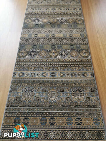 Afghan Wedgwood Blue Hallway Runner 80CM Wide 11M  - Afghan 135 Wedgwood Blue