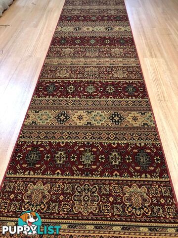 Afghan Red Hallway Runner 80CM Wide 14M  - Afghan 135 Red