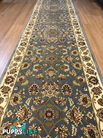 Traditional Hall Runner Agrabah Light Blue High Quality 7.5m  - ARG-173-DZ2-7.5