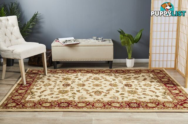 Classic Rug Ivory with Red Border 330x240cm  - SYD-1-IR-330X240