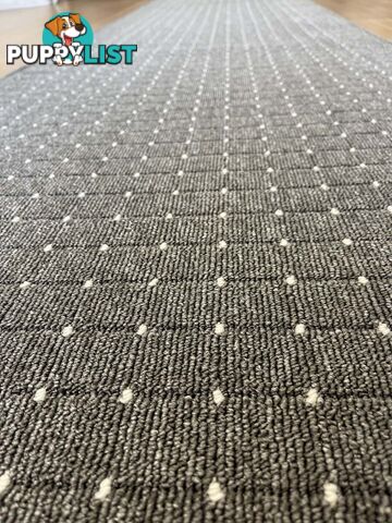 Roma Dots Dark Grey Hallway Runner 67CM Wide 6.5M  - Stanford Lead Sugar 67cm