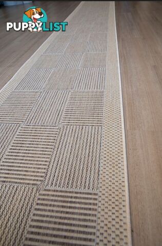 Suva Coffee Natural Squares 22 721 Hallway Runner Non Slip 7M  - 22 721 CN