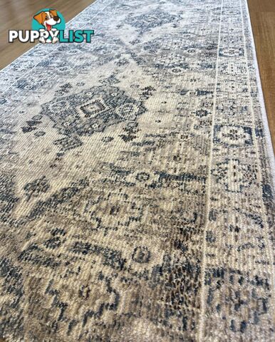 Serena Blue Grey Hallway Runner 80CM Wide 8M 